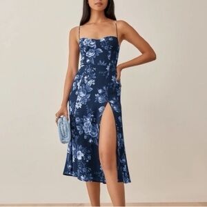 Reformation Juliette Midi Dress Lottie Floral Print